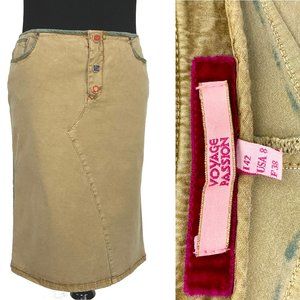 Vintage Voyage Passion Donna Stretch Cotton Pencil Skirt Sz 8